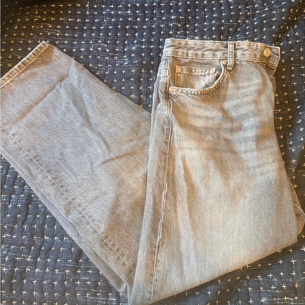 Zara Gray Denim Jeans NWOT